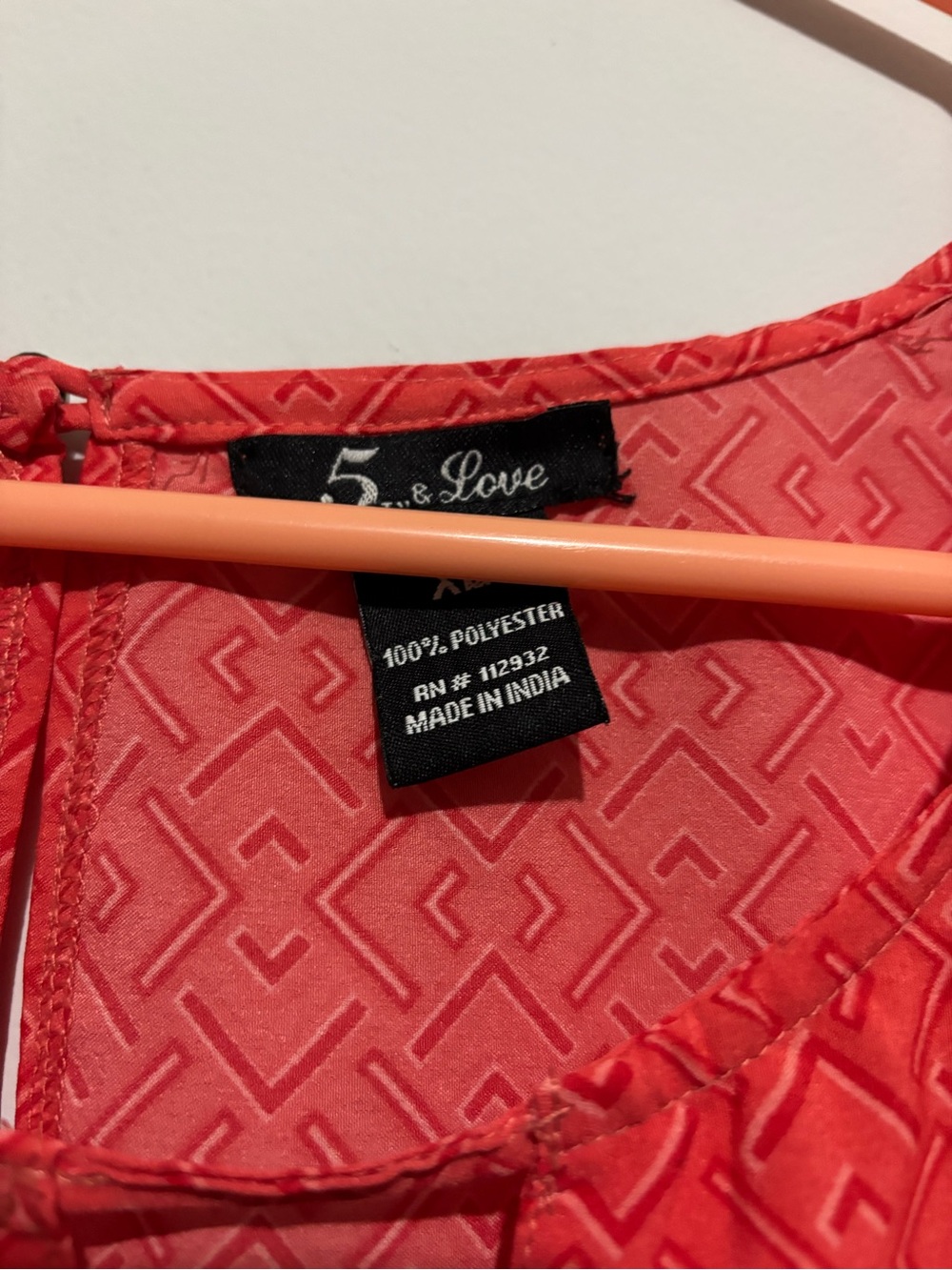 5th & Love Coral Geometric Midi Dress
